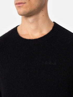 Man black crewneck stretch sweater Regent - MC2 Saint Barth