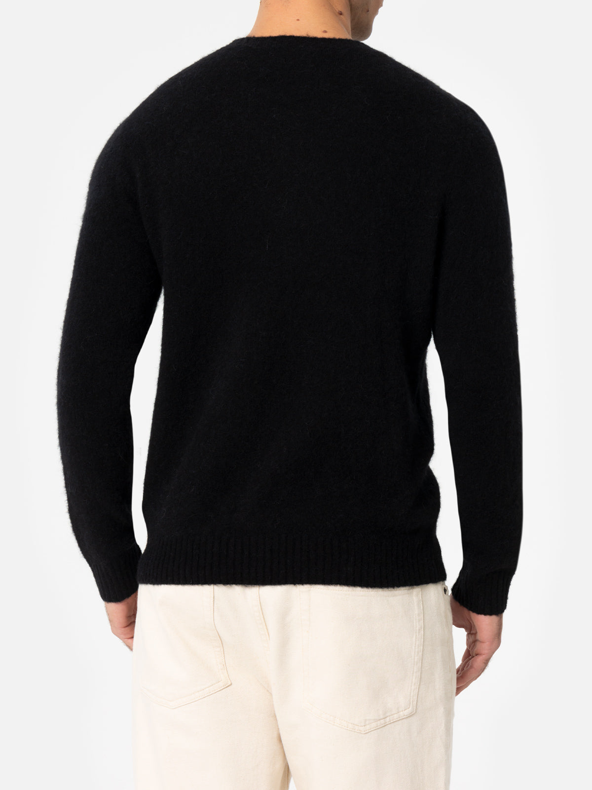 Man black crewneck stretch sweater Regent - MC2 Saint Barth