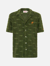 Camicia da uomo in spugna verde militare