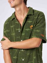 Camicia da uomo in spugna verde militare