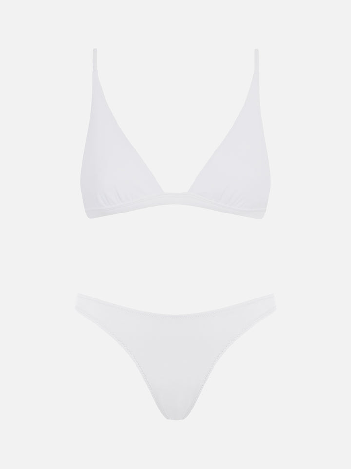 Weißer Triangel-Bikini für Damen
