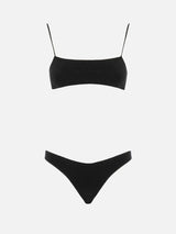 Bikini da donna a bralette nero in lurex Sadie Naomi