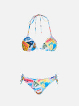 Woman postcard print triangle classic bikini Sarius