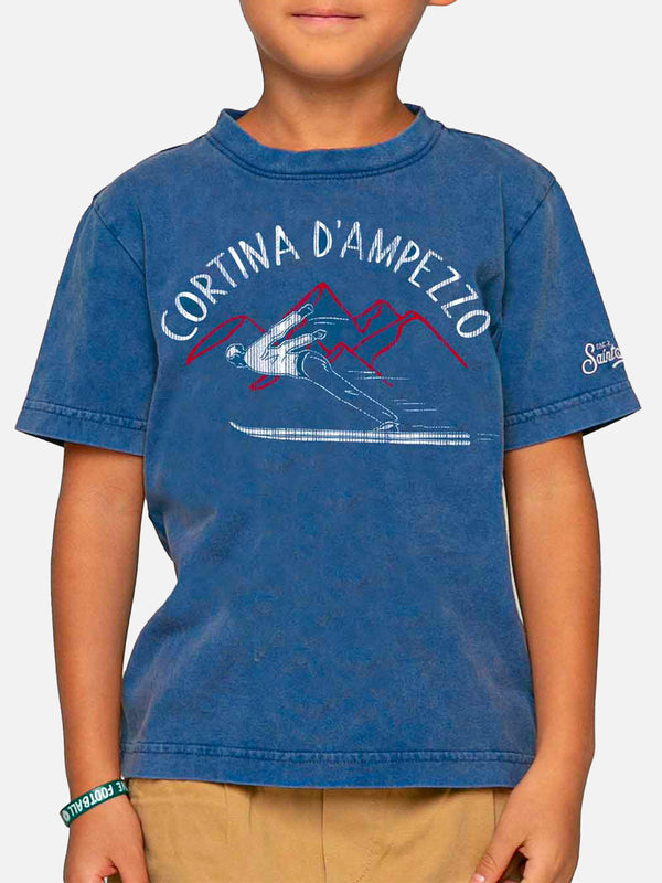 Bluette-Baumwoll-T-Shirt Cortina d'Ampezzo