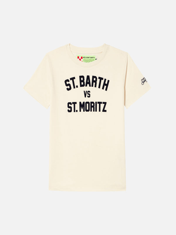 T-shirt da bambino con St. Barth vs St. Moritz