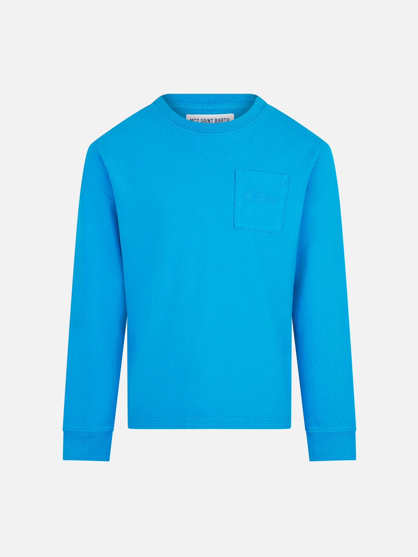 T-shirt bluette da bambino in cotone pesante