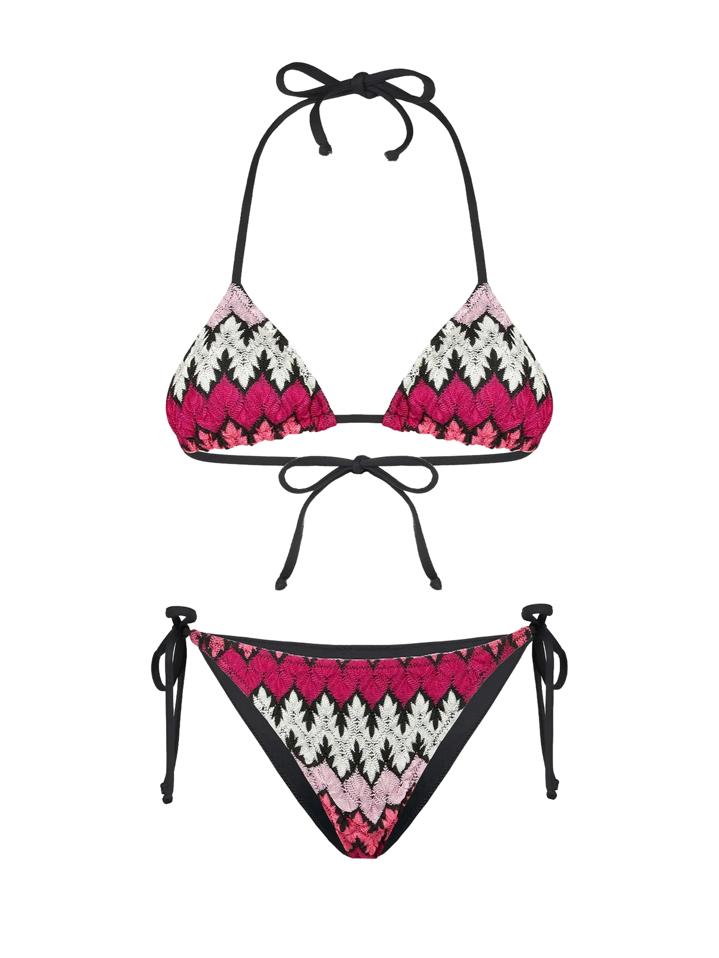 Bikini da donna a triangolo in maglia chevron