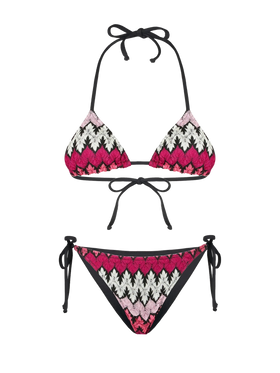 Bikini da donna a triangolo in maglia chevron