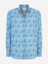 Man muslin cotton Sikelia shirt with paisley print