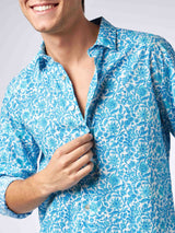 Camicia da uomo Sikelia in mussola di cotone stampa fiori