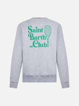 Graues Herren-Sweatshirt mit Rundhalsausschnitt und Saint Barth MC2 Club-Aufdruck