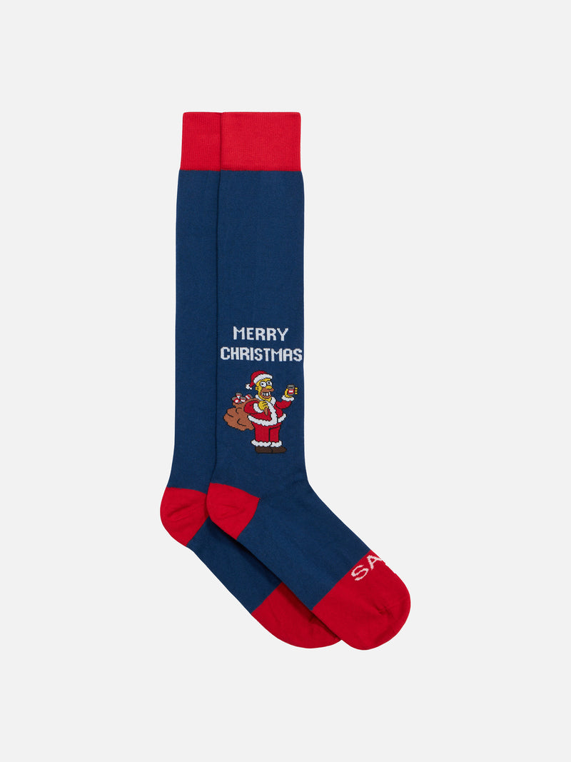 Calza lunga da uomo con stampa jacquard Homer Merry Christmas | EDIZIONE SPECIALE DEI SIMPSON