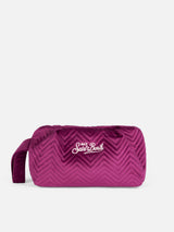 Pochette in velluto fucsia trapuntato