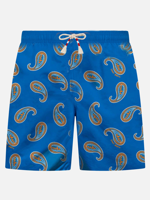 Man swim shorts with paisley print