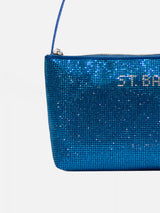 Mini bag with bluette rhinestones