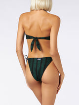 Woman lurex striped balconette bikini