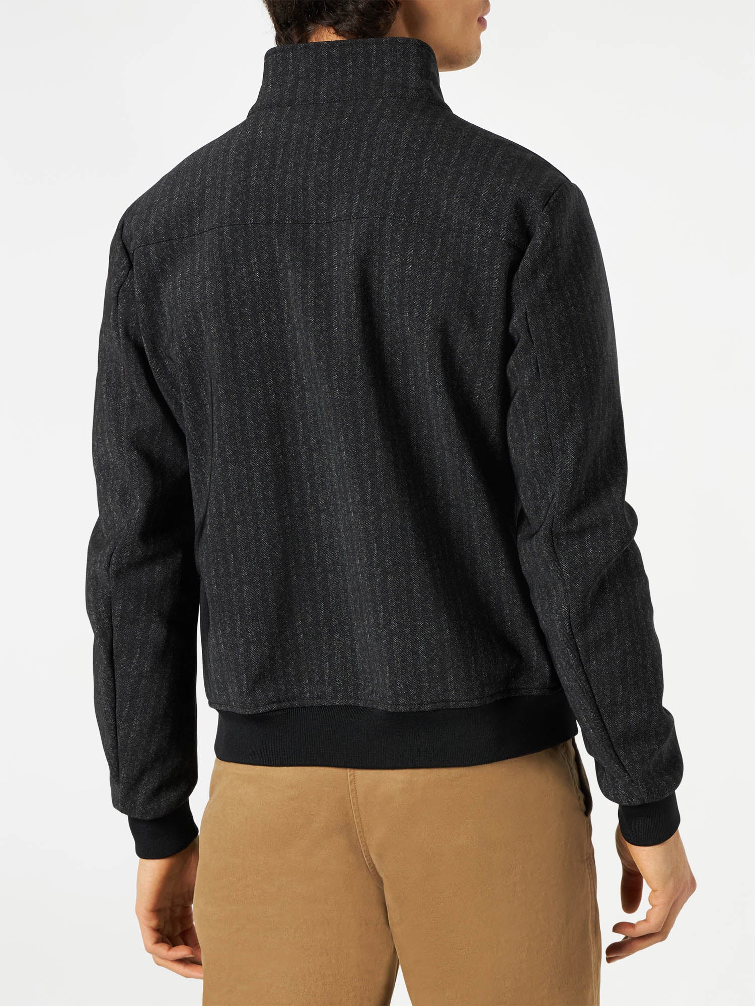 Man mid-weight herringbone bomber jacket Traveler - MC2 Saint Barth