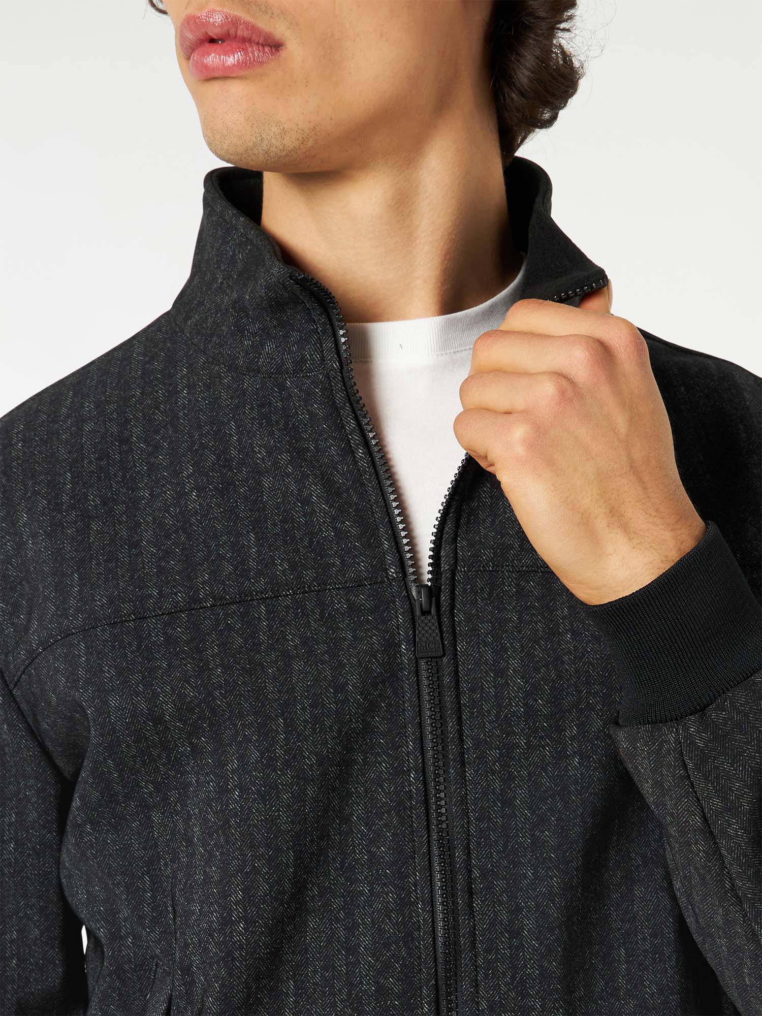 Man mid-weight herringbone bomber jacket Traveler - MC2 Saint Barth
