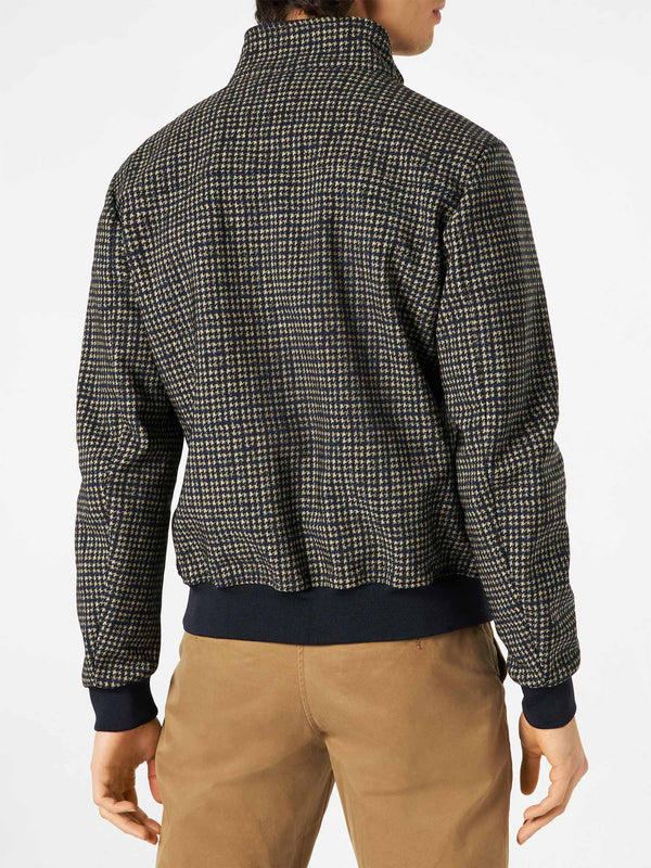 Man mid-weight houndstood bomber jacket