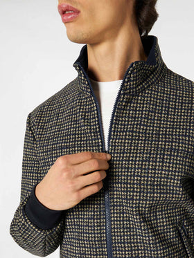 Man mid-weight houndstood bomber jacket Traveler - MC2 Saint Barth