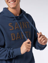 Felpa da uomo blu con patch Saint Barth