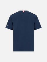 T-shirt da bambino in cotone con patch in spugna King of St. Barth