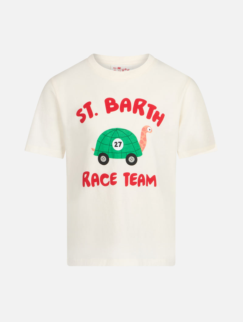 T-shirt da bambino in cotone con stampa St. Barth race team 