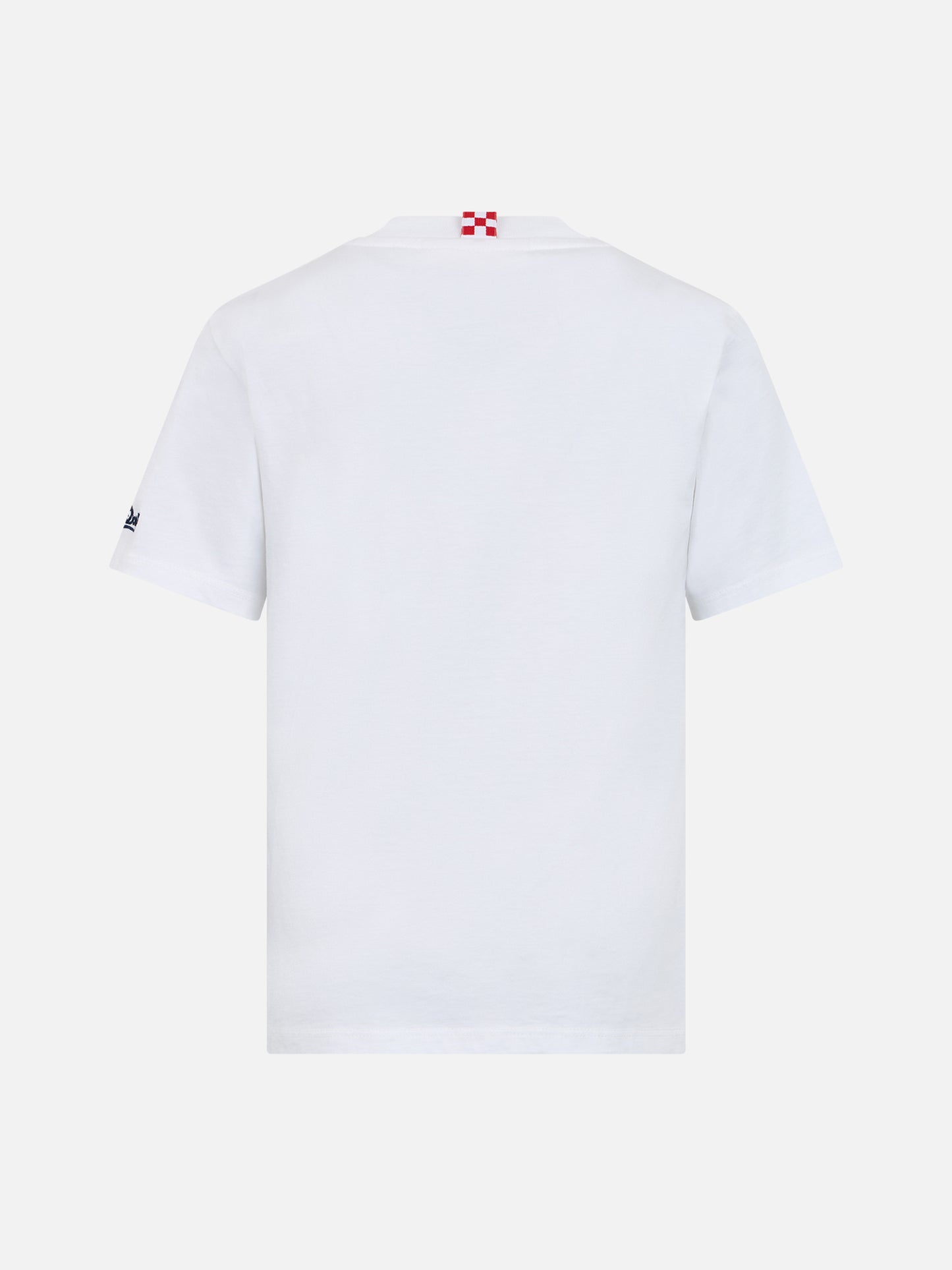 T-shirt da bambino in cotone con stampa dello squalo King of the Beach