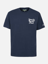 Man cotton t-shirt with Saint Barth padel club front and back print