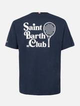 T-shirt da uomo in cotone con stampa del club padel Saint Barth davanti e dietro