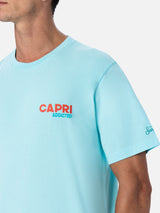 T-shirt uomo in cotone con stampa piazzata cartolina Capri Addicted