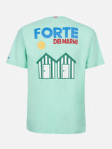 T-shirt da uomo in cotone con stampa piazzata cartolina Forte dei Marmi