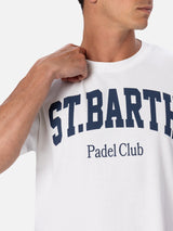 T-shirt uomo in cotone con stampa piazzata St. Barth Padel Club