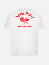 Herren-T-Shirt aus Baumwolle mit platziertem Aprés Padel-Aufdruck