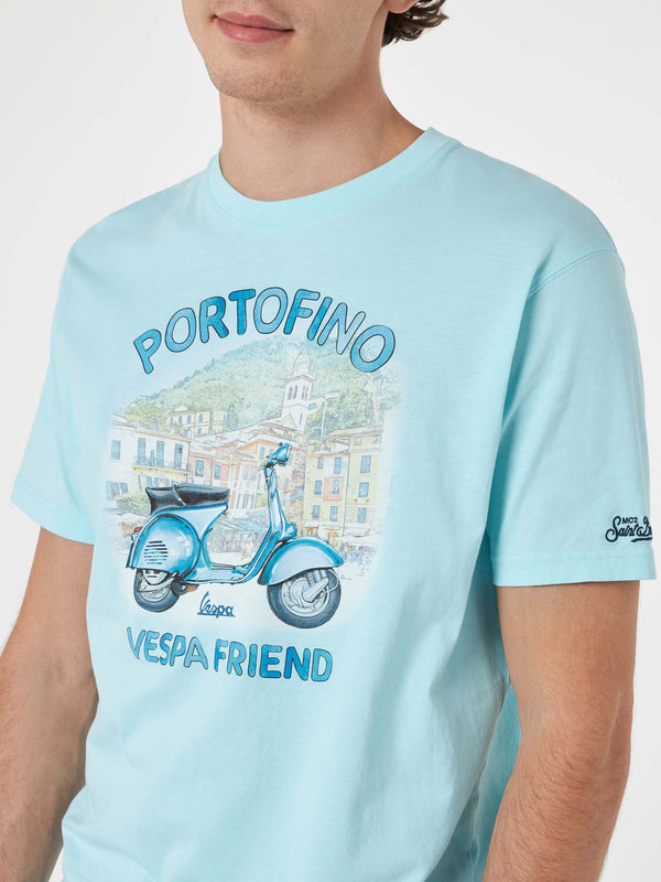 Herren-T-Shirt mit platziertem Portofino Vespa Friend-Aufdruck | VESPA-SONDEREDITION