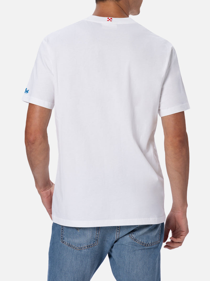 Herren-T-Shirt aus Baumwolle mit Snoopy Padel-Aufdruck und Stickerei | SNOOPY PEANUTS™ SONDEREDITION