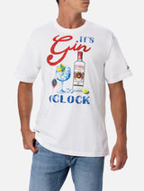 Herren-T-Shirt aus Baumwolle mit platziertem „It's Gin o'clock“-Aufdruck