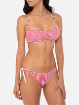 Striped Bikini Draped Bandeau