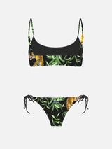 Bralette-Bikini mit Tiger-Print