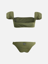 Military green bandeau bikini