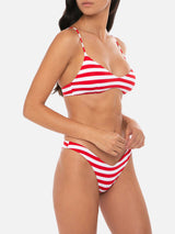 Woman bralette bikini with stripes
