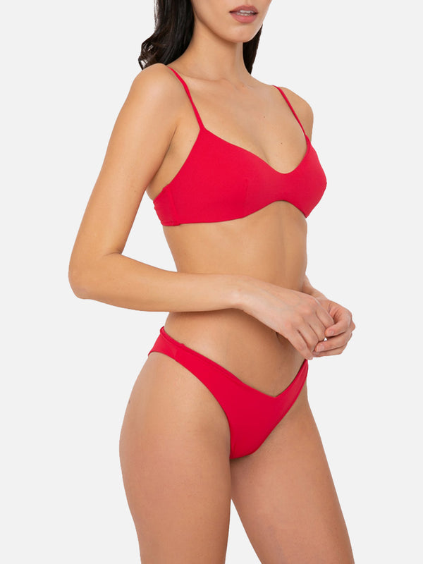 Roter Bralette-Bikini für Damen