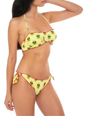 Bikini da donna a fascia con stampa avocado