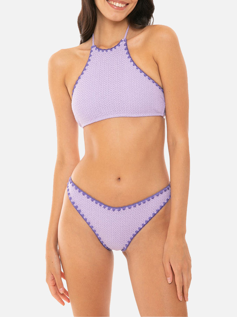 Crochet bikini with halter top