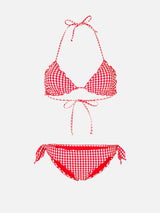 Damen-Triangel-Bikini mit Gingham-Print