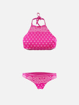 Neckholder-Bikini-Top mit Bandana-Print