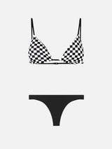 Damen-Triangel-Bikini mit Gingham-Print