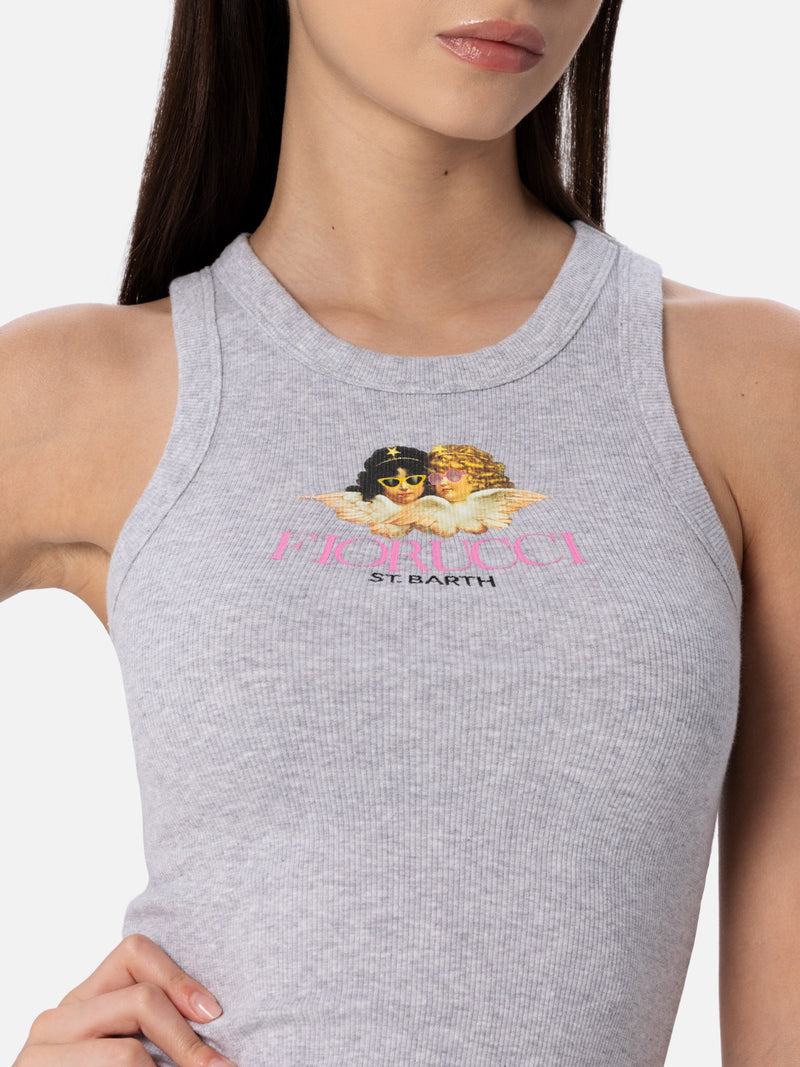 Woman rib-knit cotton tank top | FIORUCCI SPECIAL EDITION