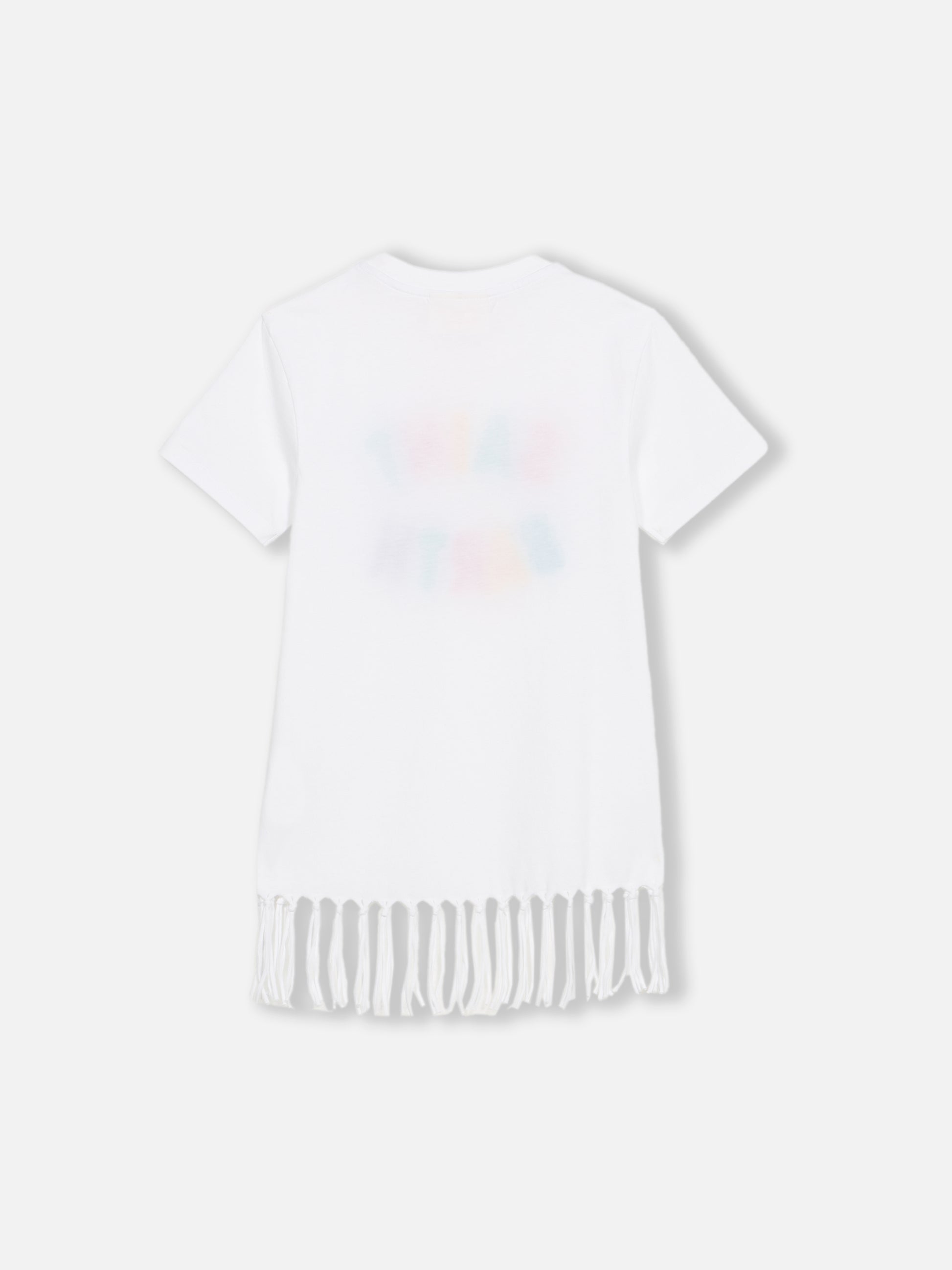 Girl Abbey dress with fringes and terry patch - MC2 Saint Barth