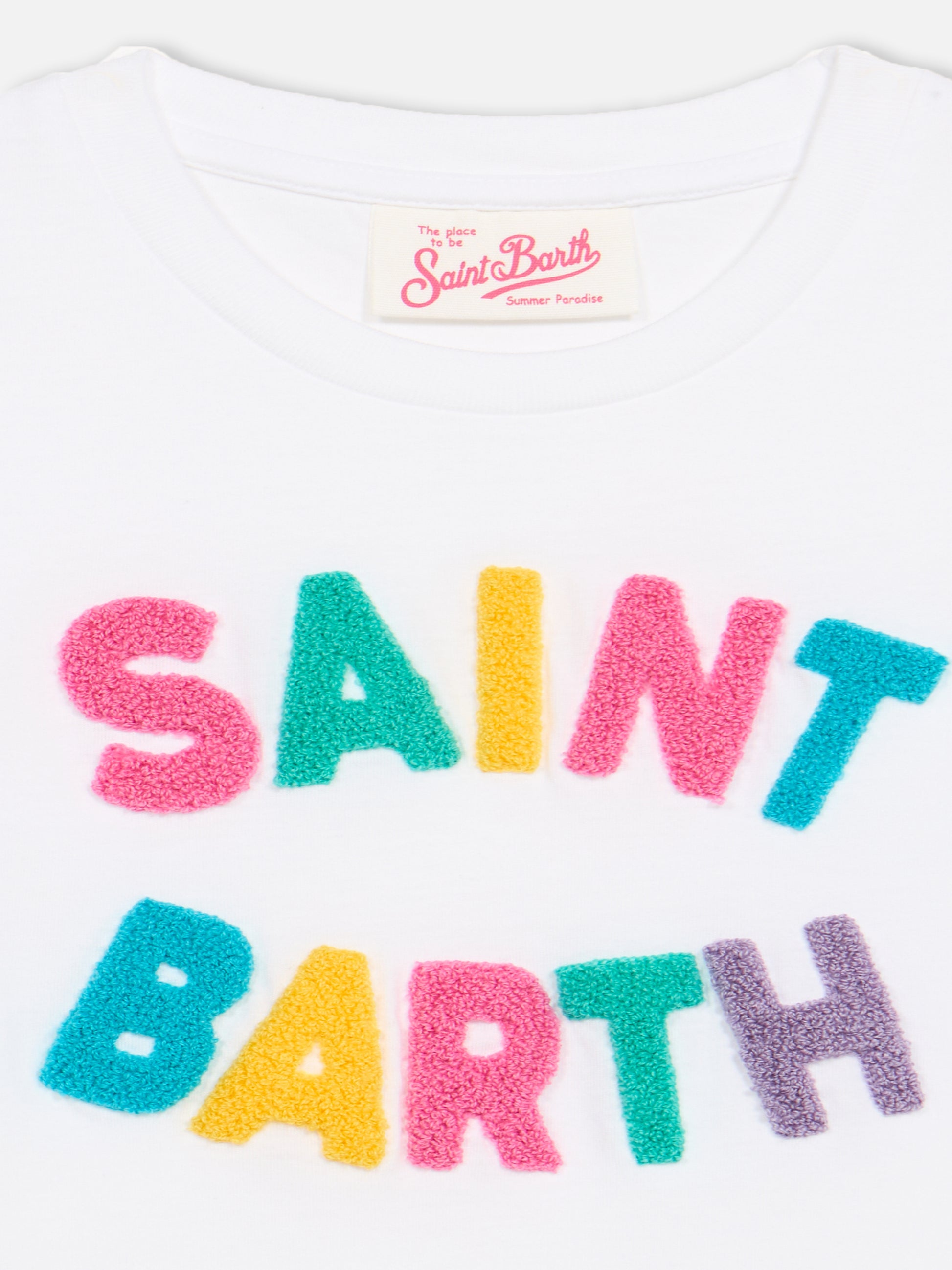 Girl Abbey dress with fringes and terry patch - MC2 Saint Barth